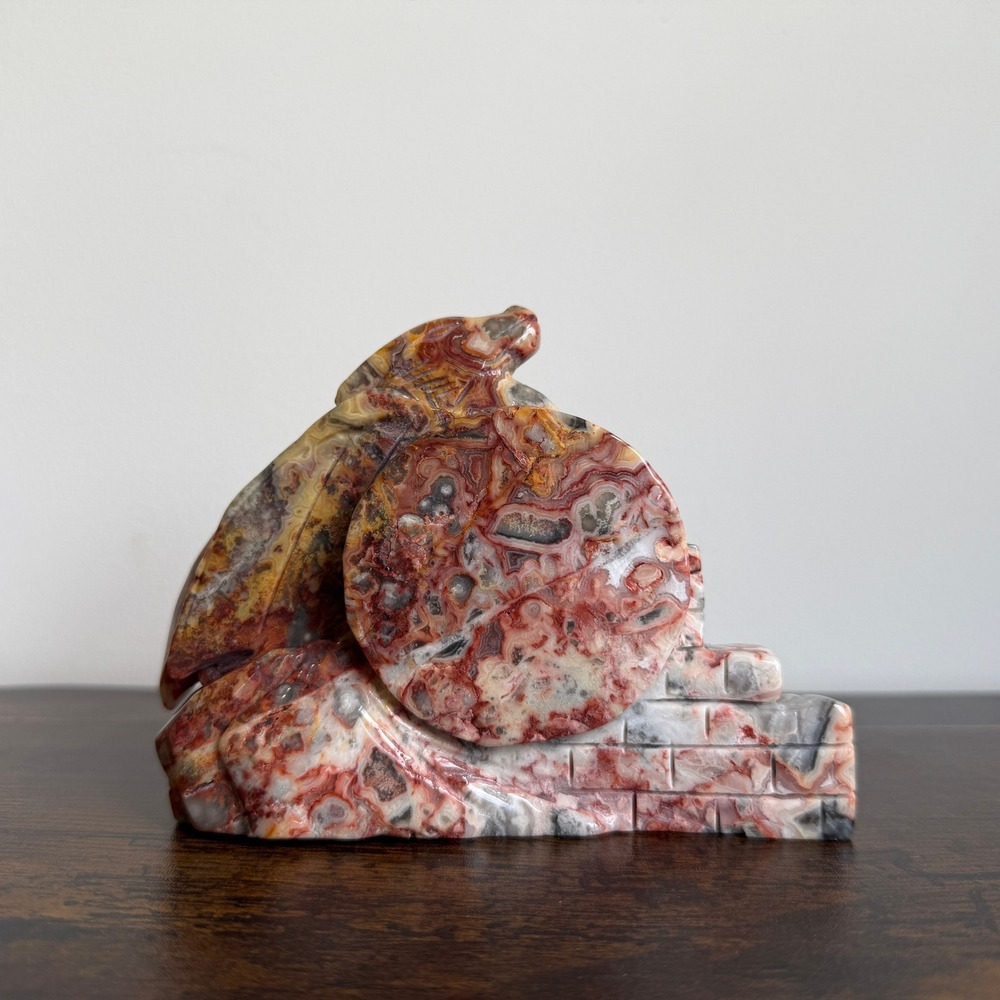 Crazy Lace Agate Dragon | Natural Gemstone Crystal Figurine Carving - Picture 9 of 16